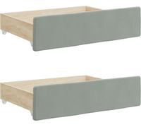 Prolenta Premium - Tiroirs de lit 2 pcs. Gris clair Bois composite et velours
