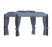 Prolenta Premium - Tonnelle Avec Rideaux 3x4 M Anthracite Acier Anthracite