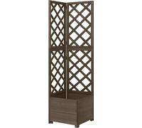 Prolenta Premium - Treillis d'angle avec jardinière Gris 40x40x150cm Sapin massif