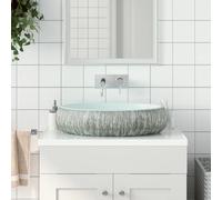 Prolenta Premium - Vasque à poser Gris et Bleu Ovale 59x40x15 cm Céramique