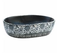 Prolenta Premium - Vasque à poser Noir et Bleu Ovale 47x33x13 cm Céramique