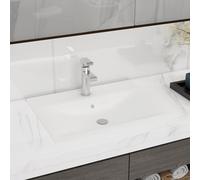 Prolenta Premium - Vasque de luxe en céramique Rectangulaire Blanc avec trou pour robinet 60x46 cm