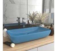 Prolenta Premium - Vasque de luxe Rectangulaire Mat Bleu Clair 71x38 cm Céramique