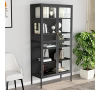 Prolenta Premium - Vitrine Anthracite 90x40x180 cm Acier et verre trempé