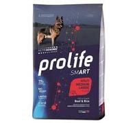 Prolife Adulte Smart Adult Medium / Large Bœuf et Riz - Aliments secs complets pour chiens adultes de taille moyenne et grande - Lot de 12 kg.