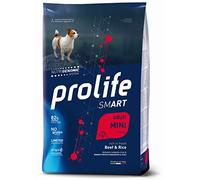Prolife Chien adulte Smart Mini boeuf et riz, aliment sec complet pour chiens adultes de petite taille, lot de 7 kg.