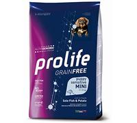 Prolife Chien Grainfree Puppy Sensitive Mini sole et pommes de terre, aliment sec complet pour chiens chiots de petite taille, monoprotéine, sans céréales, lot de 2 kg.