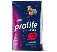 Prolife Chien Grainfree Sensitive Adult Medium/Large Boeuf et Pommes de terre Aliment sec complet pour chiens adultes de taille moyenne et grande, monoprotéine, sans céréales, lot de 2,5 kg.