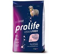 Prolife Chien Grainfree Sensitive Adult Medium / Large Porc et Pommes de terre Aliment sec complet pour chiens adultes de taille moyenne et grande, monoprotéine, sans céréales, lot de 2,5 kg.