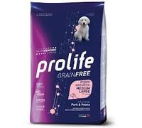 Prolife Chien Grainfree Sensitive Puppy Medium/Large Porc et Pommes de terre, Aliment sec complet pour chiens chiots de taille moyenne et grande, monoprotéine, sans céréales Lot de 10 kg.
