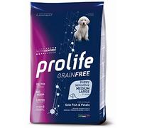 Prolife Chien Grainfree Sensitive Puppy Medium/Large sole et pommes de terre, aliment sec complet pour chiens adultes de taille moyenne et grande, monoprotéine, sans céréales, lot de 2,5 kg.