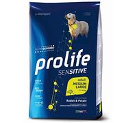 Prolife Chien Sensitive Adult Medium / Large Lapin et Pommes de terre Aliments secs complets pour chiens adultes de taille moyenne et grande, lot de 2,5 kg.