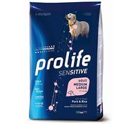 Prolife Chien Sensitive Adult Medium / Large Porc et Riz Aliment Sec complet pour chiens adultes de taille moyenne et grande, lot de 10 kg.