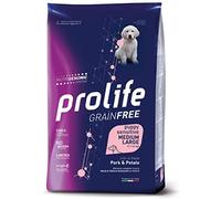 Prolife Grainfree Chiot Sensitive Puppy Medium/Large Porc et Pommes de terre, Aliment sec complet pour chiens chiots de taille moyenne et grande, monoprotéine, sans céréales Lot de 2,5 kg.