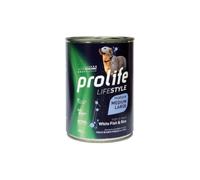 Prolife Humide Chien Adult Medium Large Mature Lifestyle 400 g, aliment complet pour chiens âgés de toutes tailles, goût poisson blanc et riz | 6 boîtes de 400 grammes l'une