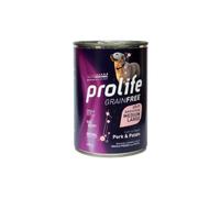 Prolife Humide Chien Adult Medium Large Sensitive Grainfree 400 g, aliment complet sans céréales pour chiens Adultes de toutes tailles, goût porc et pommes de terre | 6 boîtes de 400 grammes l'une