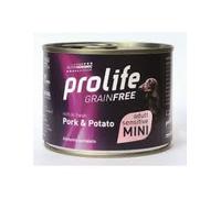 Prolife Humide Chien Adult Mini Sensitive Grainfree 200 g Aliment complet sans céréales pour chiens Adultes de petite taille, goût porc et pommes de terre | 6 boîtes de 200 grammes