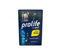 Prolife humide chien intelligent adulte mini goût poulet frais avec riz 100g |12 sachets de 100g chacun.