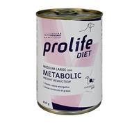 Prolife humide Metabolic chien, nourriture complète diététique pour chiens souffrant de troubles métaboliques, régime vétérinaire, goût Poulet et Agneau | 6 boîtes de 400 grammes chacune.