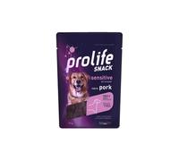 Prolife Snack Chien Adult Sensitive Goût Porc, Snack pour chiens adultes de toutes tailles sans conservateurs et sans céréales, sans grainfree, monoprotéique | 3 sachets de 90 grammes chacun.