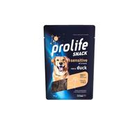 Prolife Snack Chien Adulte Sensitive Goût ANATRA, Snack pour chiens adultes de toutes tailles sans conservateurs et sans céréales, sans grainfree, monoprotéique | 3 sachets de 90 grammes chacun.