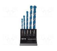 76715 Kit de perçage béton, bois, métal, universel 4 mm, 5 mm, 6 mm, 8 mm, 10...