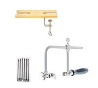 Prolinemax Ensemble de scie de bijoutier professionnelle 3 en 1 avec cadre de 144 lames en bois et métal