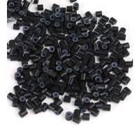 Prolinks - Lot de 500 micro anneaux en cuivre doublés de silicone de qualité supérieure pour extensions de cheveux I-Tip (noir) - 3,4 mm