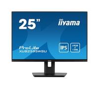 IIYAMA XUB2595WSU-B5 25inch ETE IPS-panel 1920x1200Â 300cd/m VGA HDMI DisplayPort 4ms Speakers USB HUB 2x2.0 15cm Height Adj. Stand