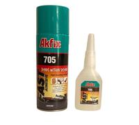 Proloc Akfix Colle instantanée extra forte - Colle cyanoacrylate avec activateur pour bois, caoutchouc, plastique et cuir (100 g + 400 ml)