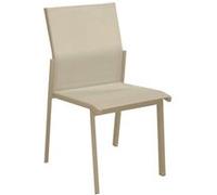 PROLOISIRS Chaise empilable - DELIA - Aluminium époxy crème - Toile TPEP chevron