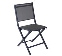 PROLOISIRS-Chaise pliante en aluminium et toile textylène coloris carbone Proloisirs Max - 90 cm