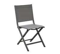 PROLOISIRS-Chaise pliante en aluminium et toile textylène coloris gris argile Proloisirs Max - 90 cm