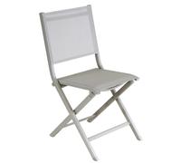 PROLOISIRS-Chaise pliante en aluminium et toile textylène coloris gris argile Proloisirs Max - 90 cm