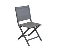 PROLOISIRS-Chaise pliante en aluminium et toile textylène coloris gris Proloisirs Max - 90 cm