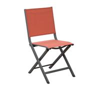 PROLOISIRS-Chaise pliante en aluminium et toile textylène coloris ocre rouge Proloisirs Max - 90 cm