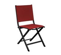 PROLOISIRS-Chaise pliante en aluminium et toile textylène coloris rouge Proloisirs Max - 90 cm