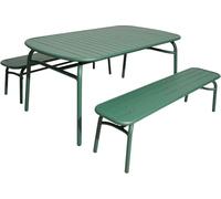 Proloisirs Ensemble Table et 2 bancs de Jardin en Aluminium Oscar