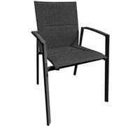 Fauteuil empilable - PALMA - Aluminium époxy graphite - Toile TPEP padded graphite