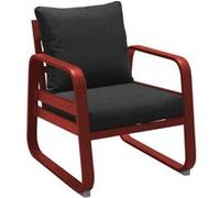 Proloisirs - Fauteuil extérieur lounge en aluminium Tonio rouge Rouge