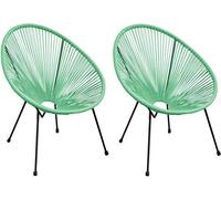 Proloisirs Fauteuil Fil de Jardin en métal et résine tressée Rio (Lot de 2)
