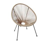 Proloisirs Fauteuil Fil de Jardin en métal et résine tressée Rio (Lot de 2) (Naturel)