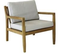 Fauteuil lounge - HAUBAN - Teck FSC 100% - Coussins crème