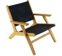 Fauteuil bas de jardin relax Acacia et résine tressée - Dahlia