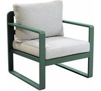 PROLOISIRS Fauteuil sofa - MOJITO II - Aluminium époxy - Amande/Gris Gris G