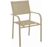 PROLOISIRS Lot de 6 Fauteuils Empilables Duca - Aluminium/TPEP - Sand/Sand G