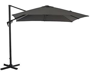 Proloisirs Parasol déporté carré en aluminium 3x3m Roma Gris