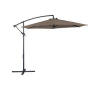 PROLOISIRS Parasol déporté Eco mât gris / toile taupe - Ø 300 cm