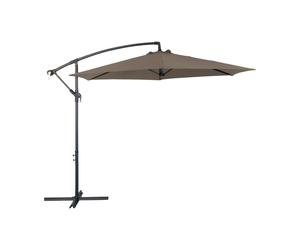 PROLOISIRS Parasol déporté Eco mât gris / toile taupe - Ø 300 cm