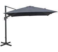 Parasol déporté orientable 360° inclinable gauche droite 3 x 3 m Orient Gris - Gris